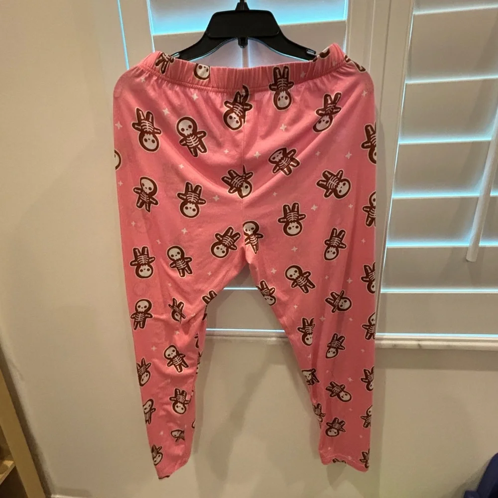 Em & Sprout Skeleton Gingerbread Pink Pajama Set Size Large